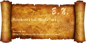 Boskovits Noémi névjegykártya
